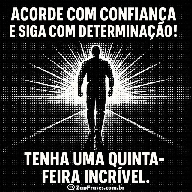 Silhueta de homem caminhando com fundo de luz e frase motivacional