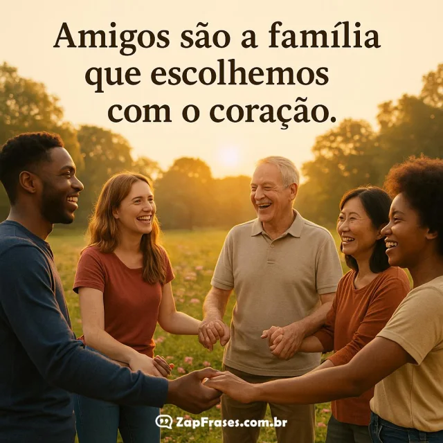 Grupo de amigos de mãos dadas ao pôr do sol reforçando a amizade verdadeira