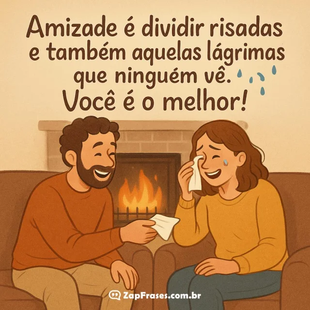 Amigos na lareira: Amizade é dividir risadas e lágrimas invisíveis
