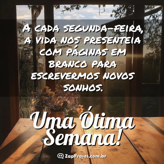 Imagem de um espaço acolhedor com mensagem inspiradora para uma ótima semana