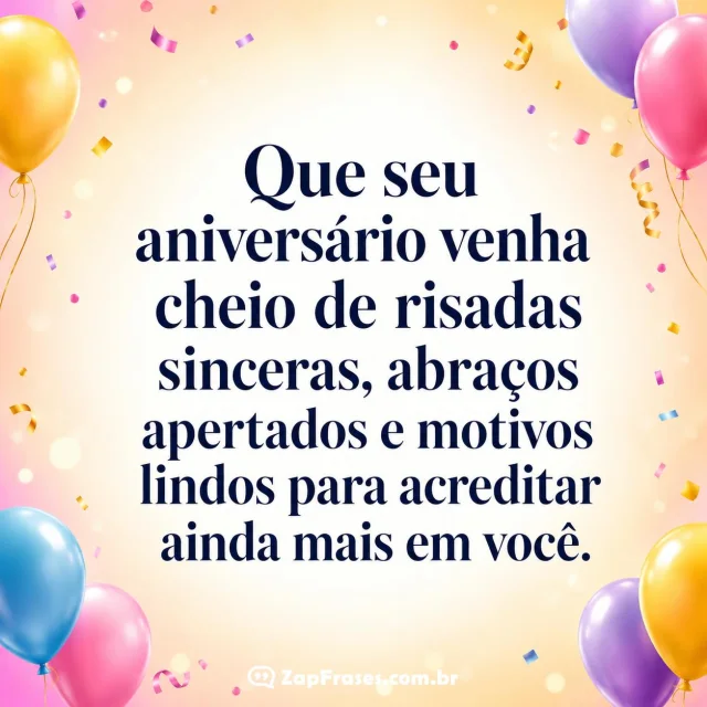 imagem festiva com mensagem inspiradora de aniversário para amiga