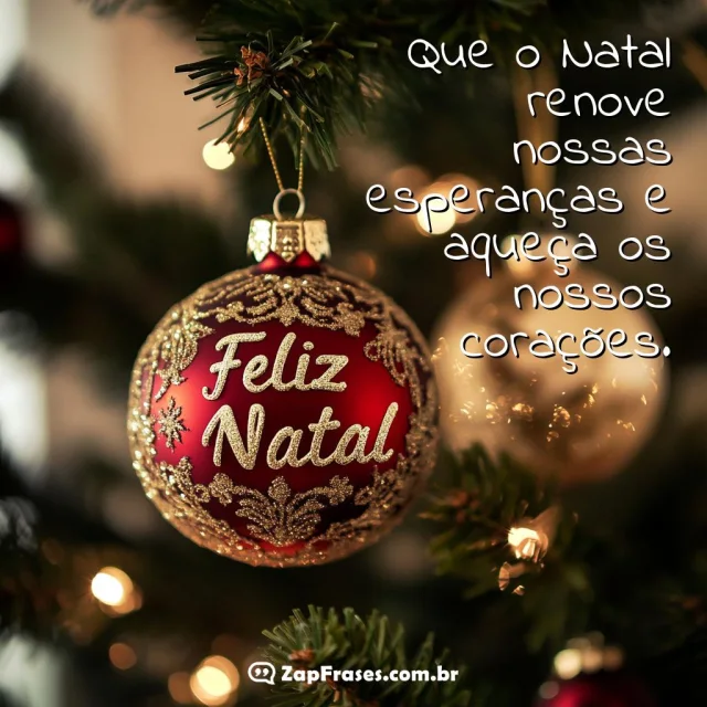 Ornamento natalino com a frase Feliz Natal para inspirar e compartilhar
