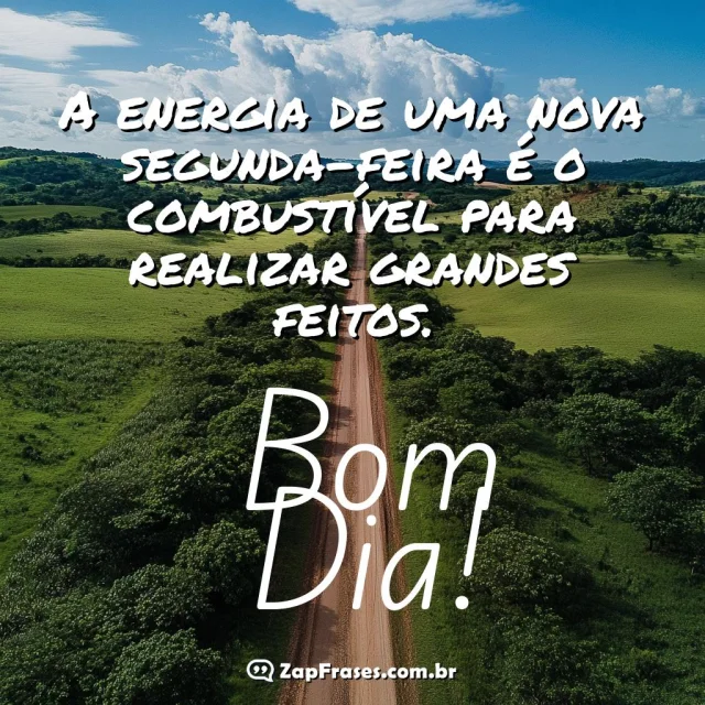 Paisagem campestre com mensagem inspiradora de segunda-feira