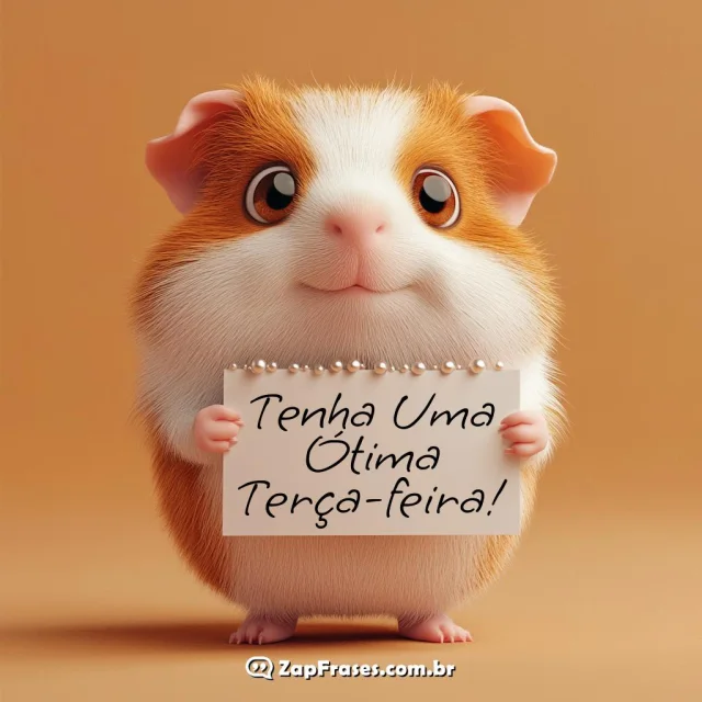 Porquinho-da-Índia com Mensagem de Ótima Terça-Feira